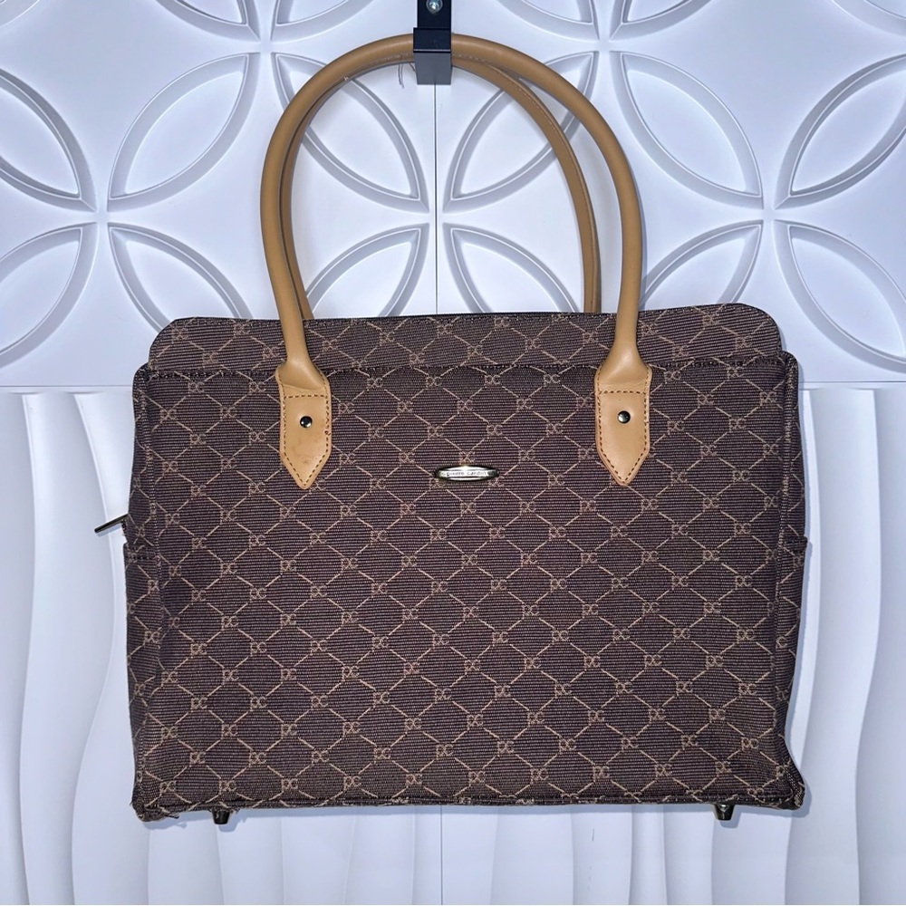 Pierre Cardin Leather Canvas Laptop Tote
